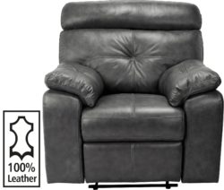 Collection - Cameron - Leather - Recliner Chair - Black